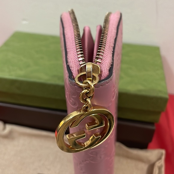 SOLD‼️Authentic Guccisima Pink Leather Zippy Wallet💓 - Picture 12 of 15